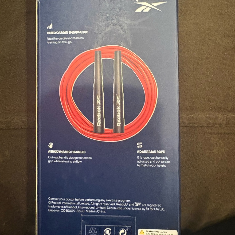 Reebok Red and Black Jump Rope - Picture 2 of 3
